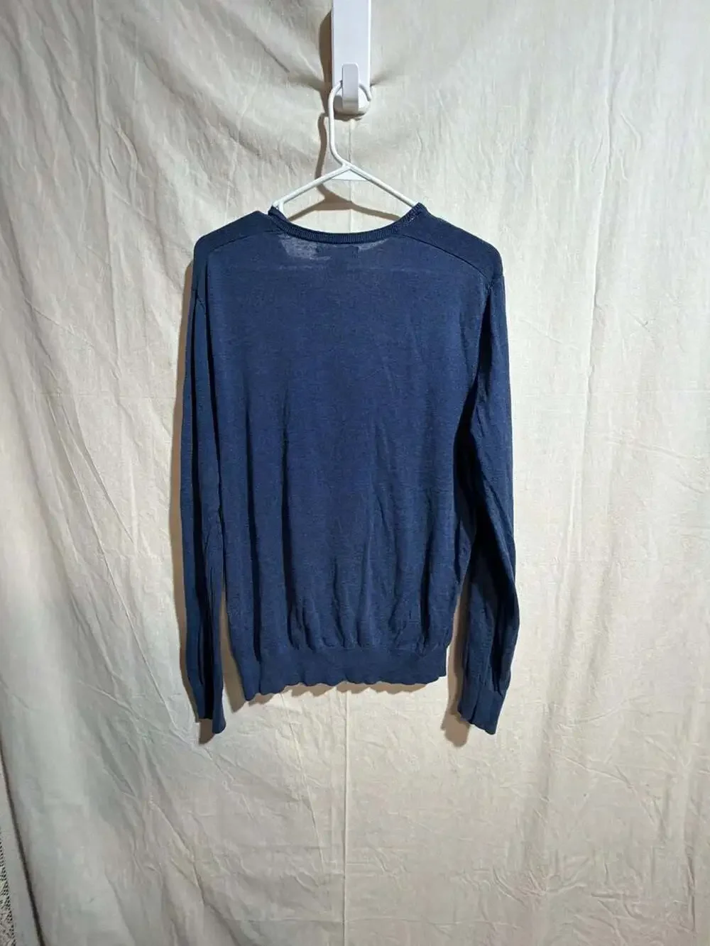 Banana Republic Silk Linen V-Neck Blue Sweater Men's Size L
